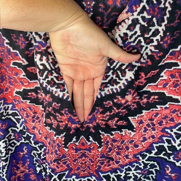 Athleta Purple Silk Blend Tunic Top Boho Print Size Small - Picture 3 of 7